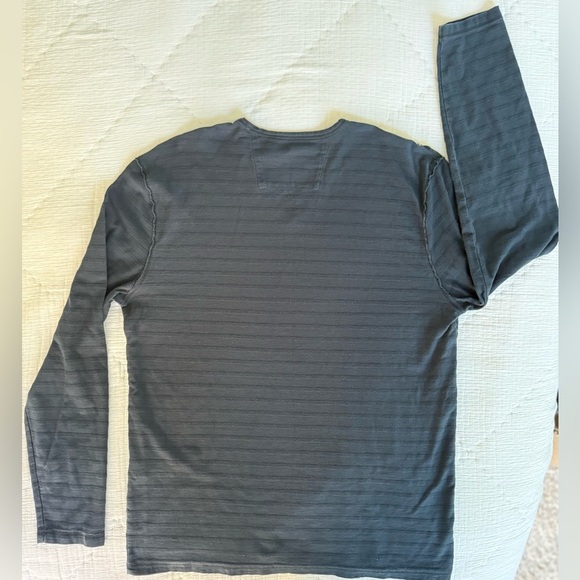 EUC John Varvatos USA Textured Slub Knit V-Neck Long Sleeve Shirt Black L - Picture 6 of 9